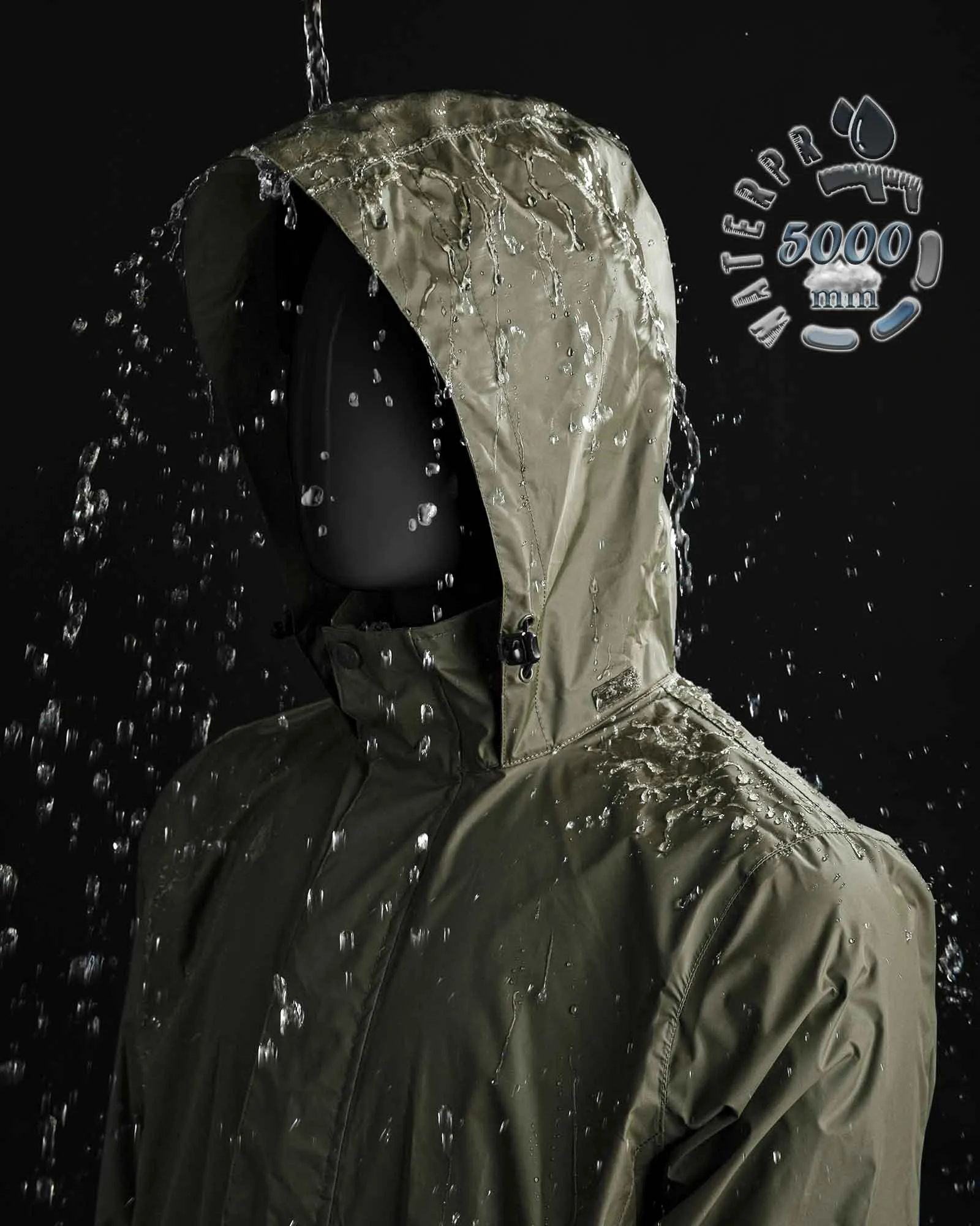 0.70 lbs 5000mm W/P Index 5000 Level Breathable Men's Packable Rain Shell Jacket with 4 Pockets