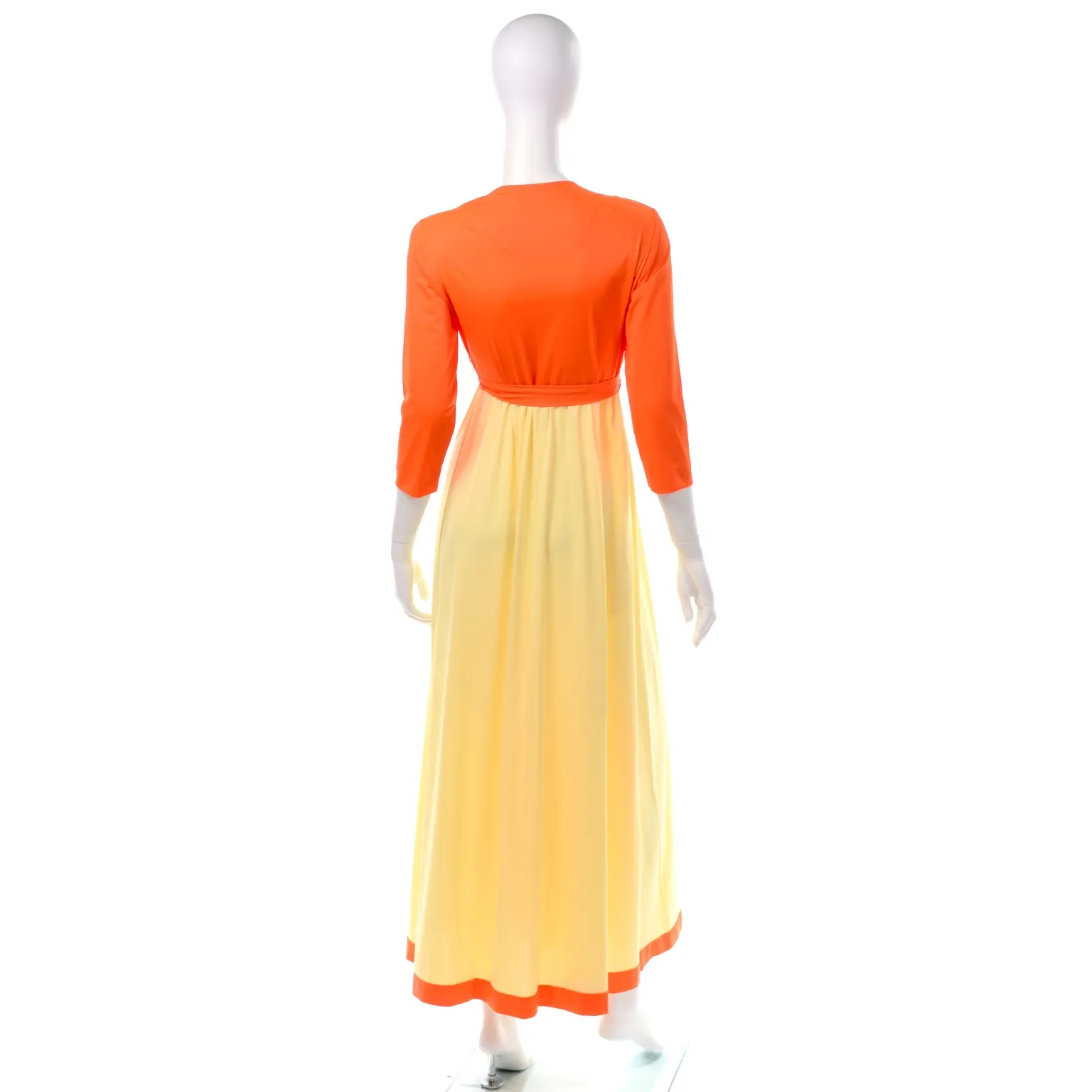 1970's Vanity Fair Orange & Yellow House Dress Size Medium