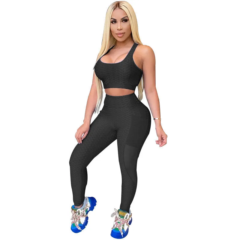 2pcs Wholesale Activewear Skinny Crop Top   Leggings