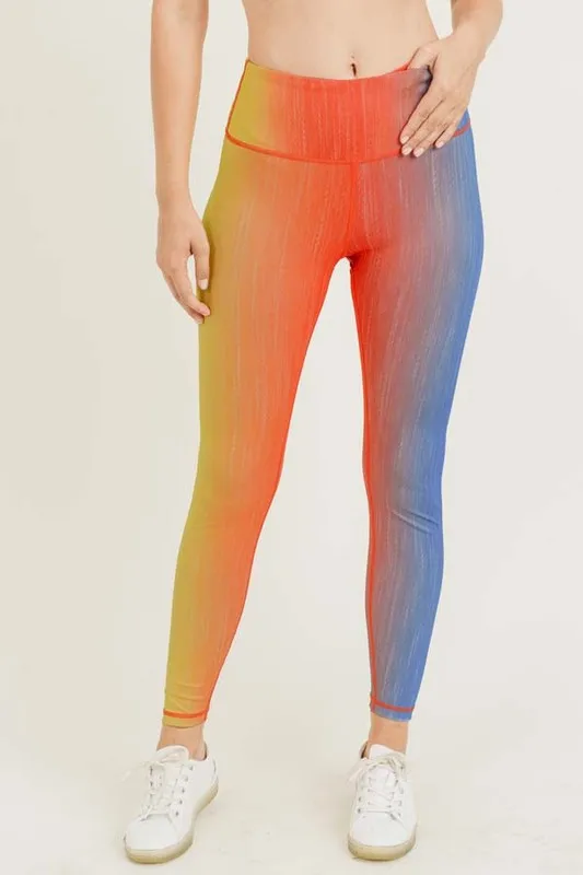 Active Ombre Color Print Workout Leggings