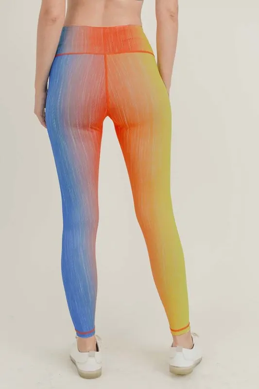 Active Ombre Color Print Workout Leggings