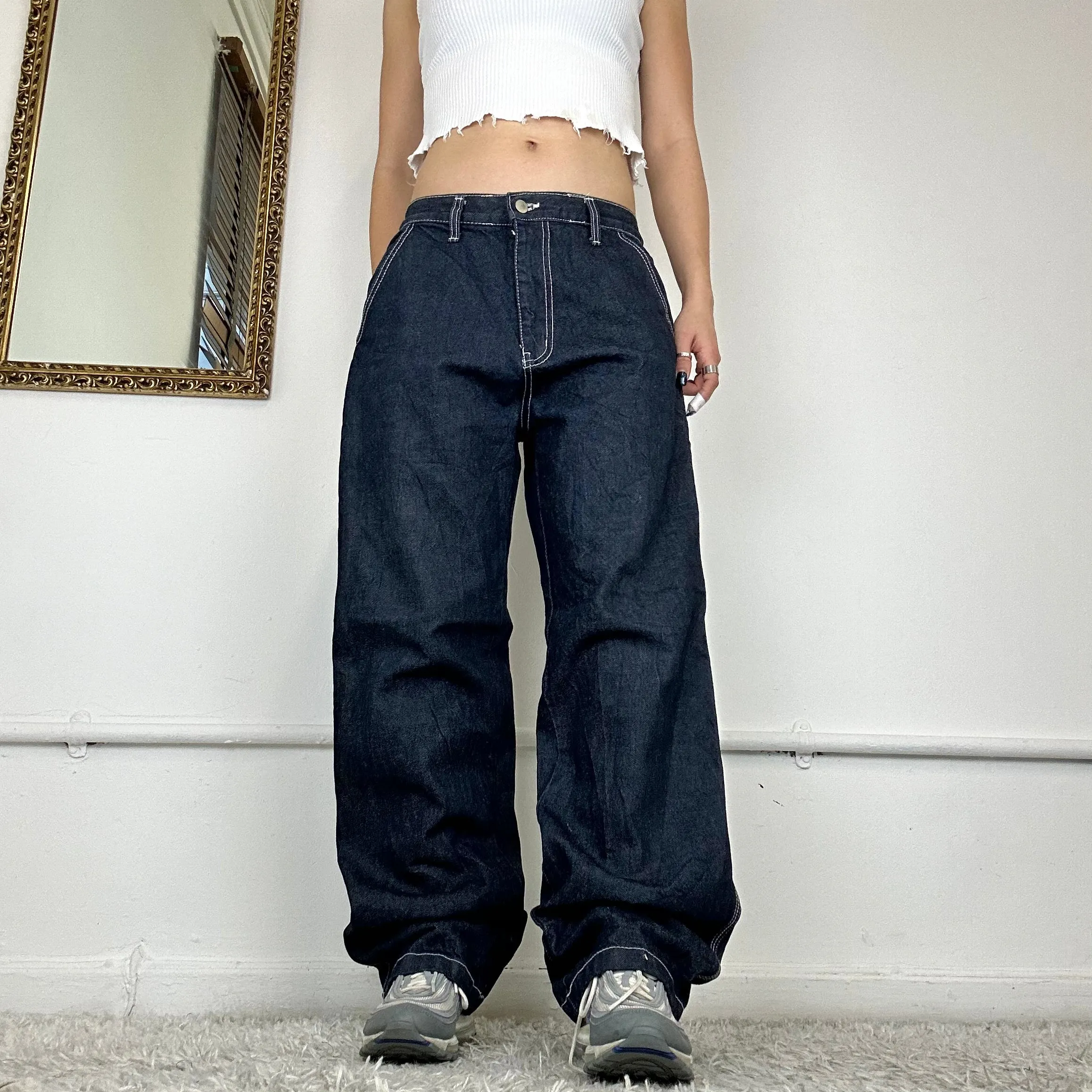 baggy wide leg cargo jeans