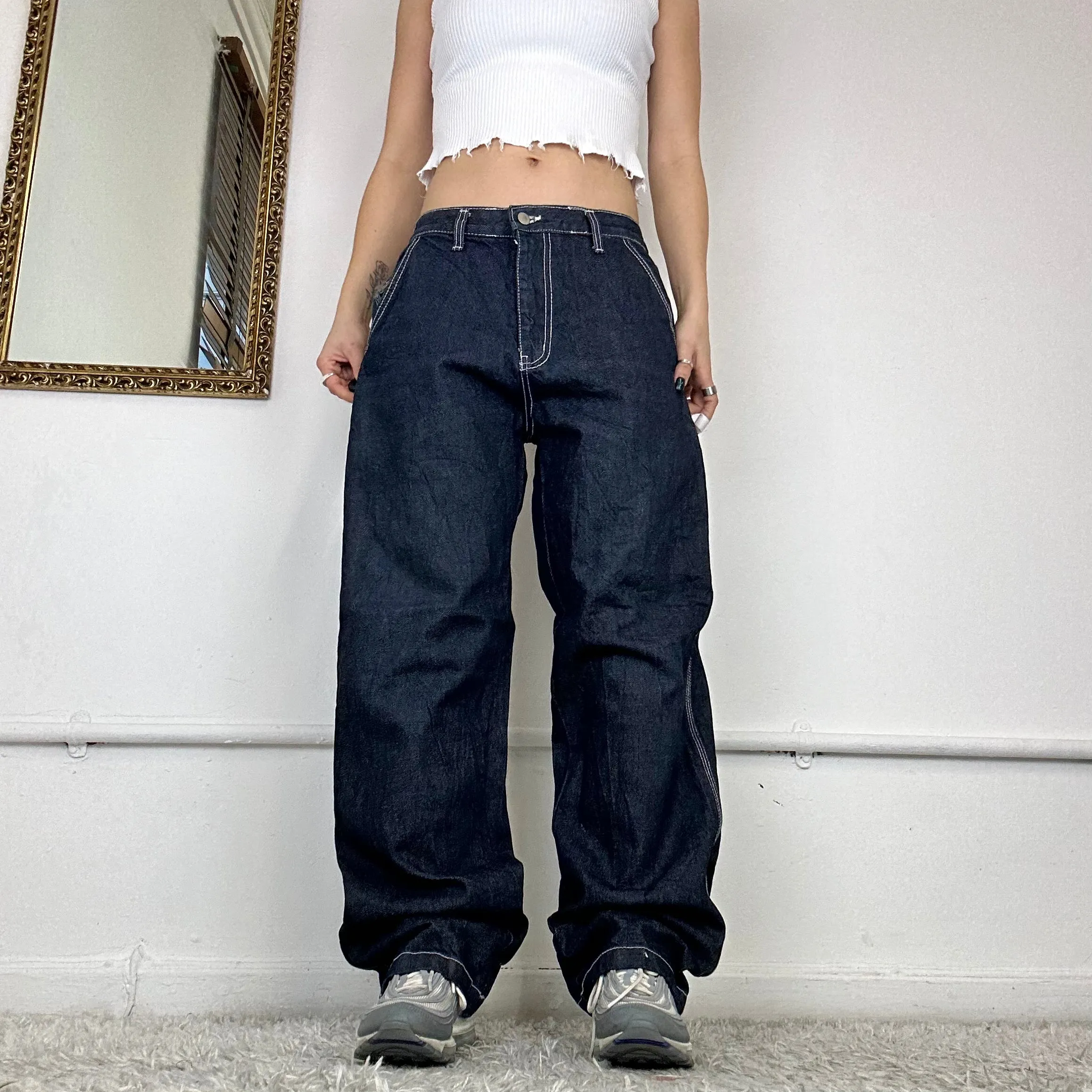 baggy wide leg cargo jeans