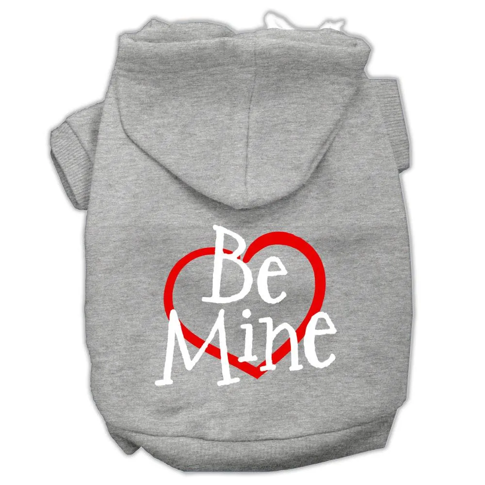 Be Mine Screen Print Pet Hoodies Grey Size Med (12)