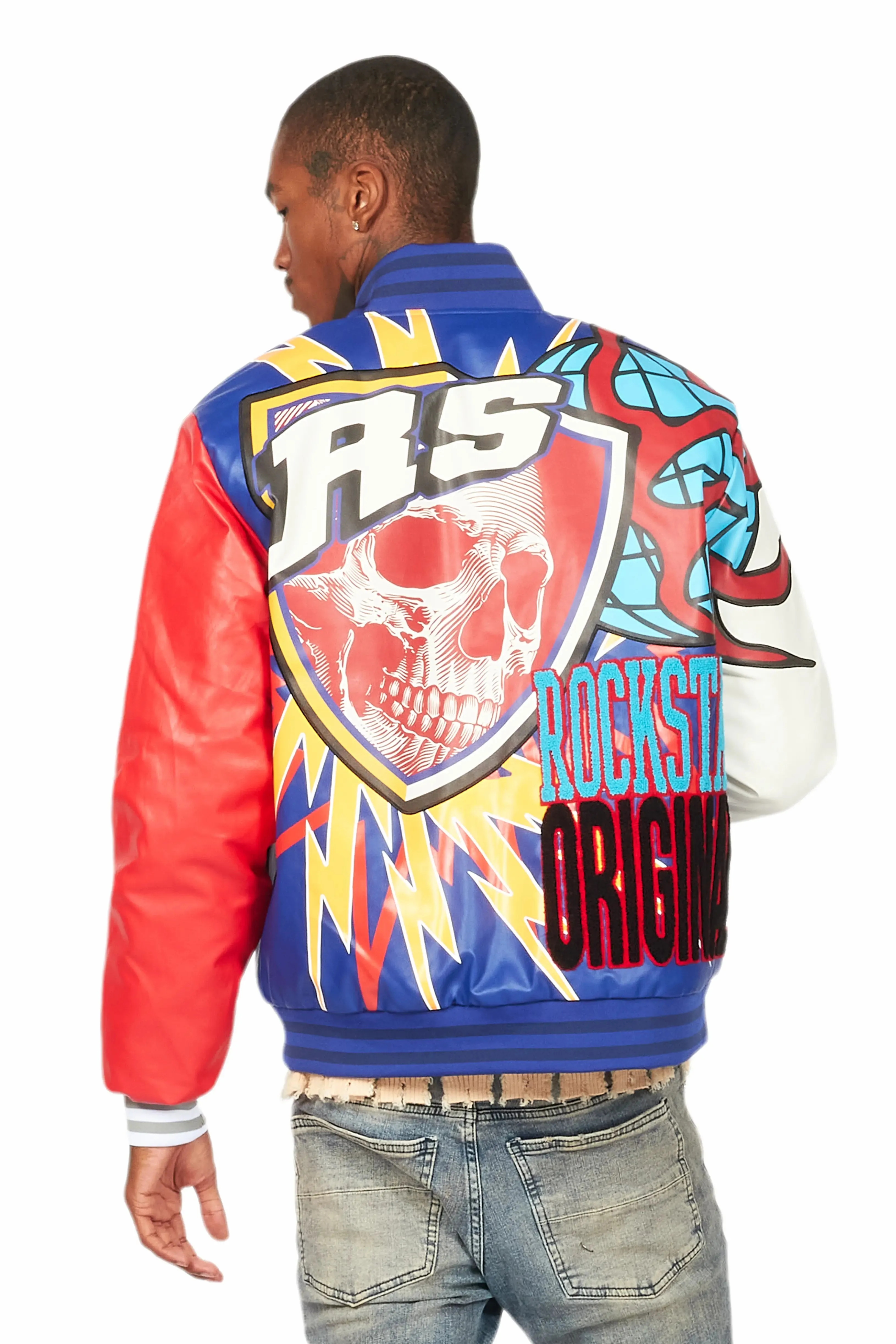 Berube Blue/Multi Varsity Jacket