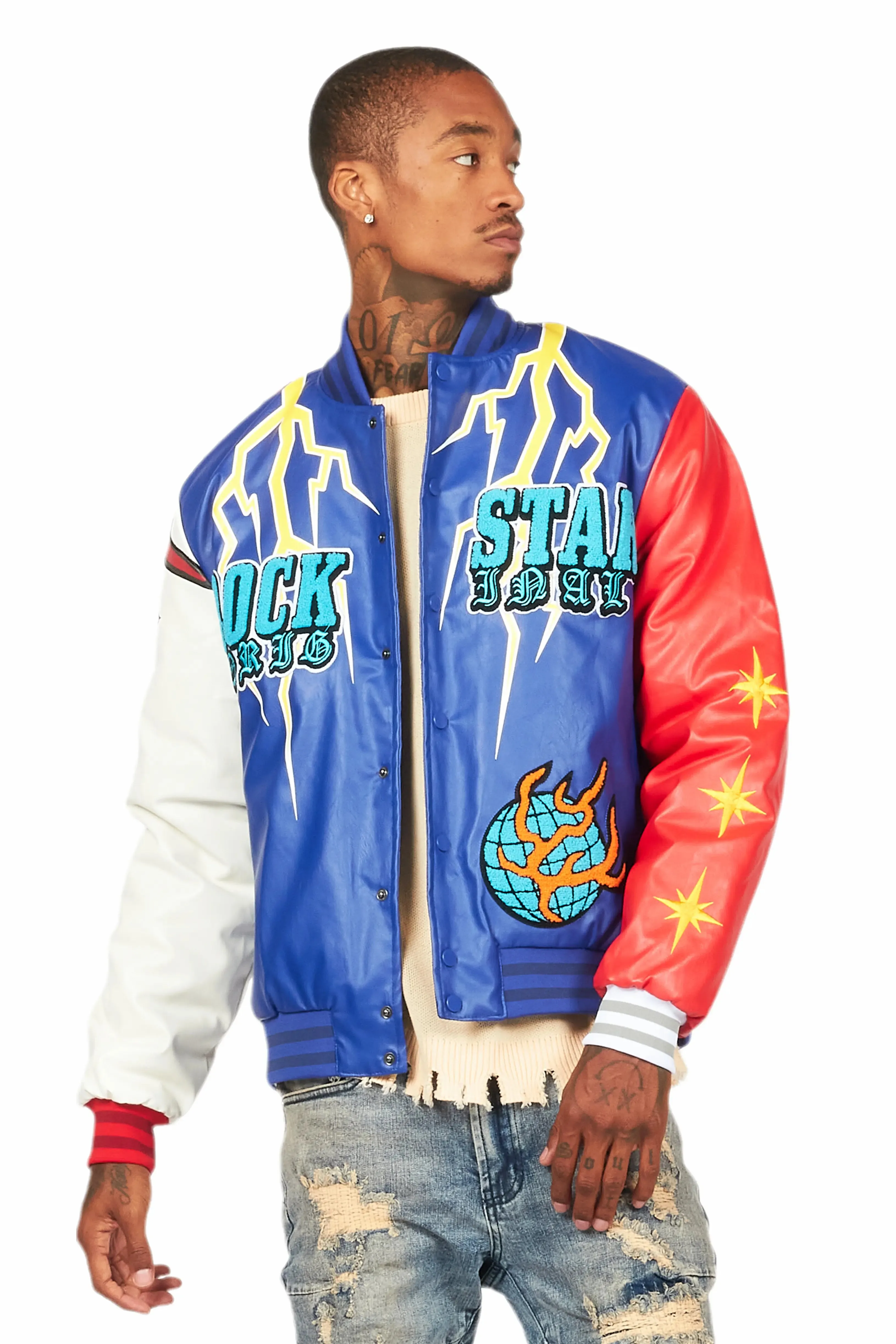 Berube Blue/Multi Varsity Jacket