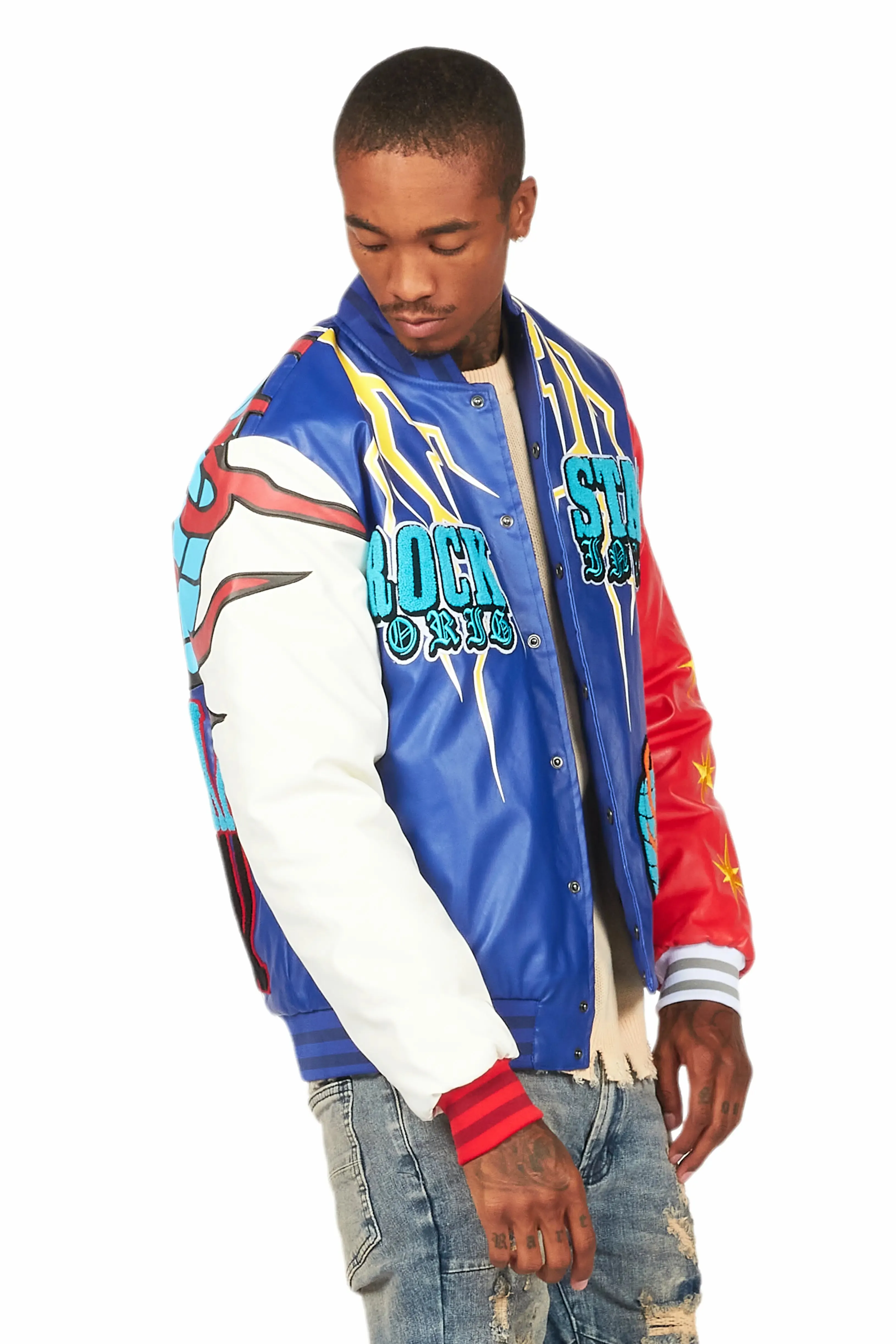 Berube Blue/Multi Varsity Jacket