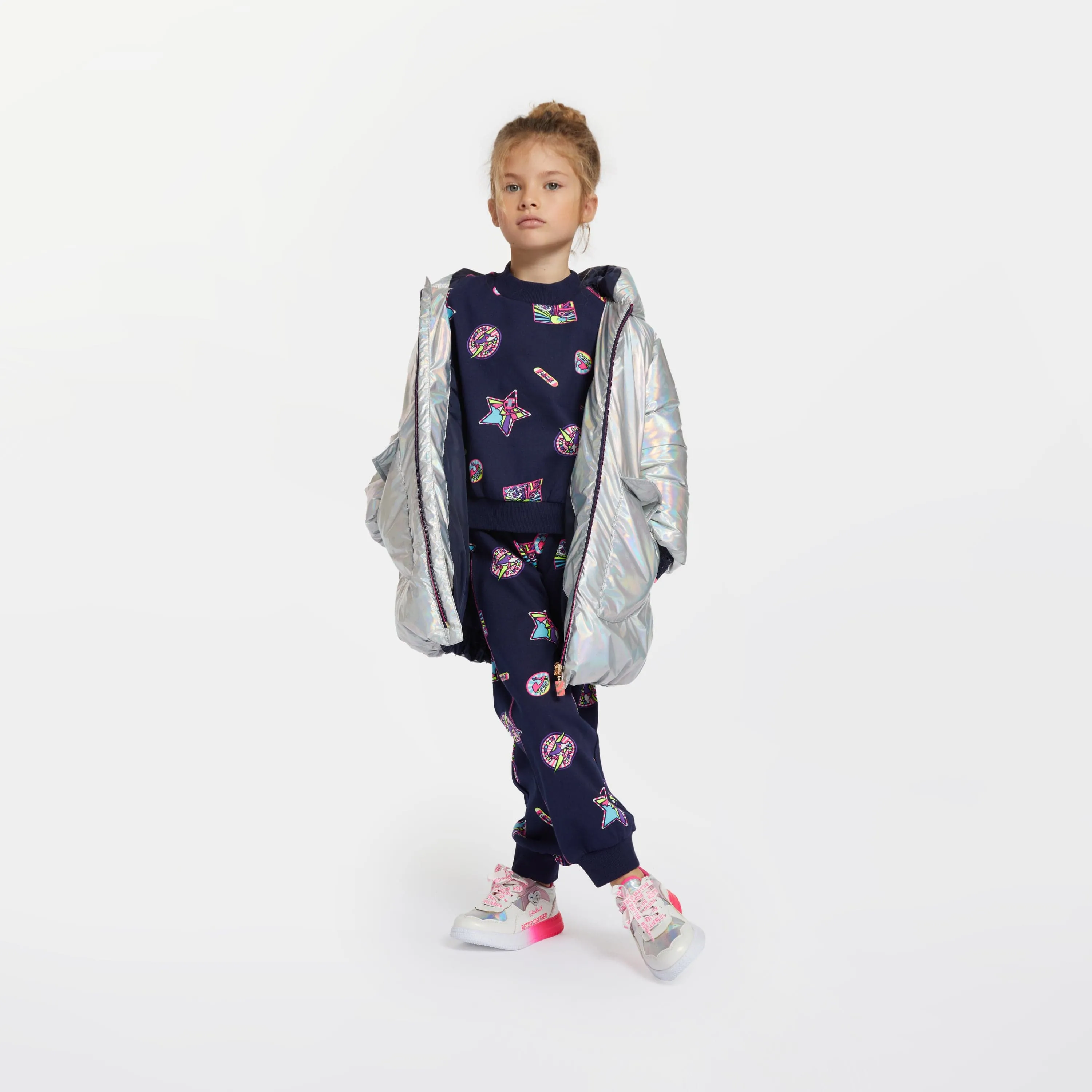 Billieblush Girls Badge Print Tracksuit in Navy