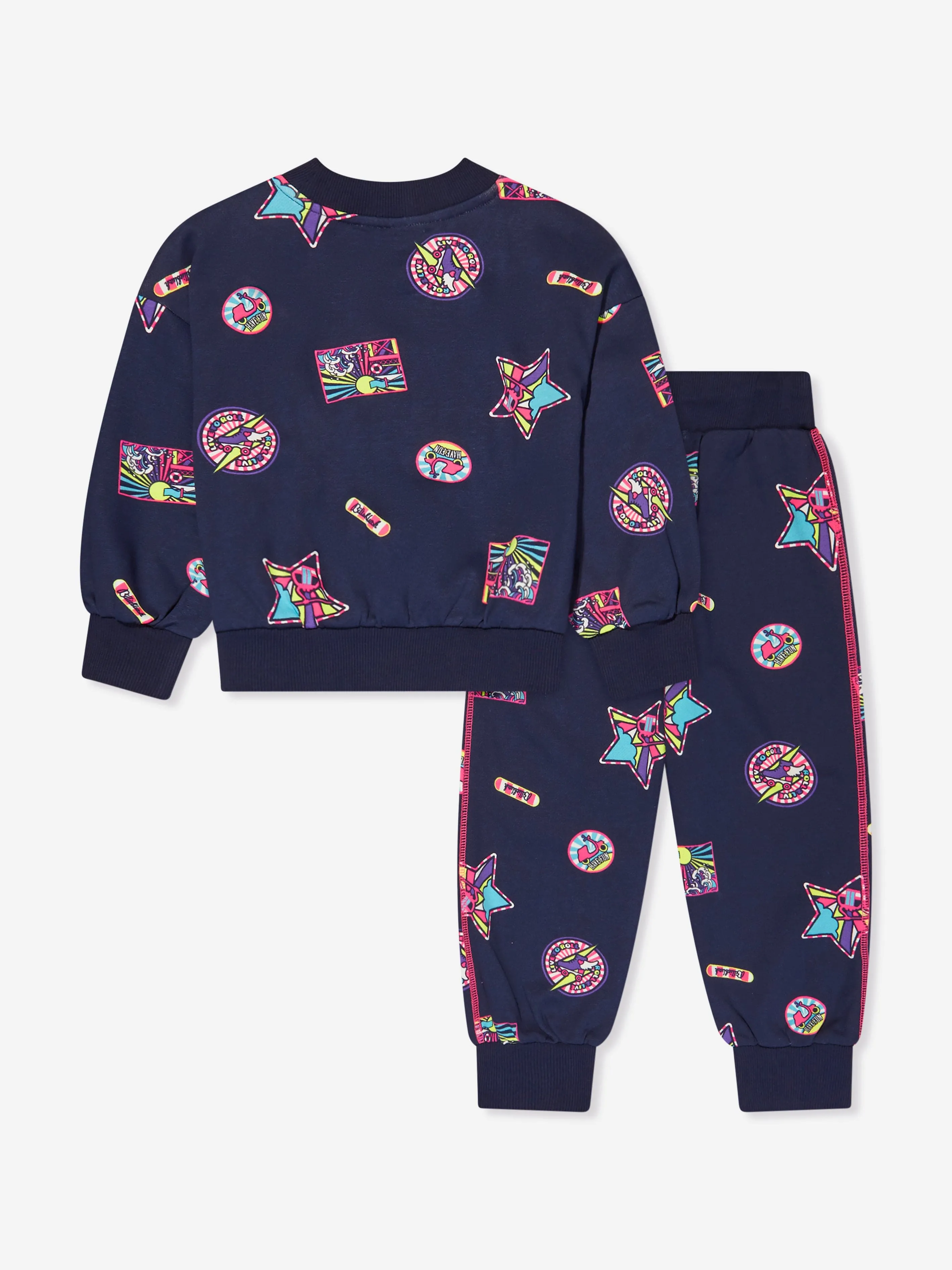 Billieblush Girls Badge Print Tracksuit in Navy