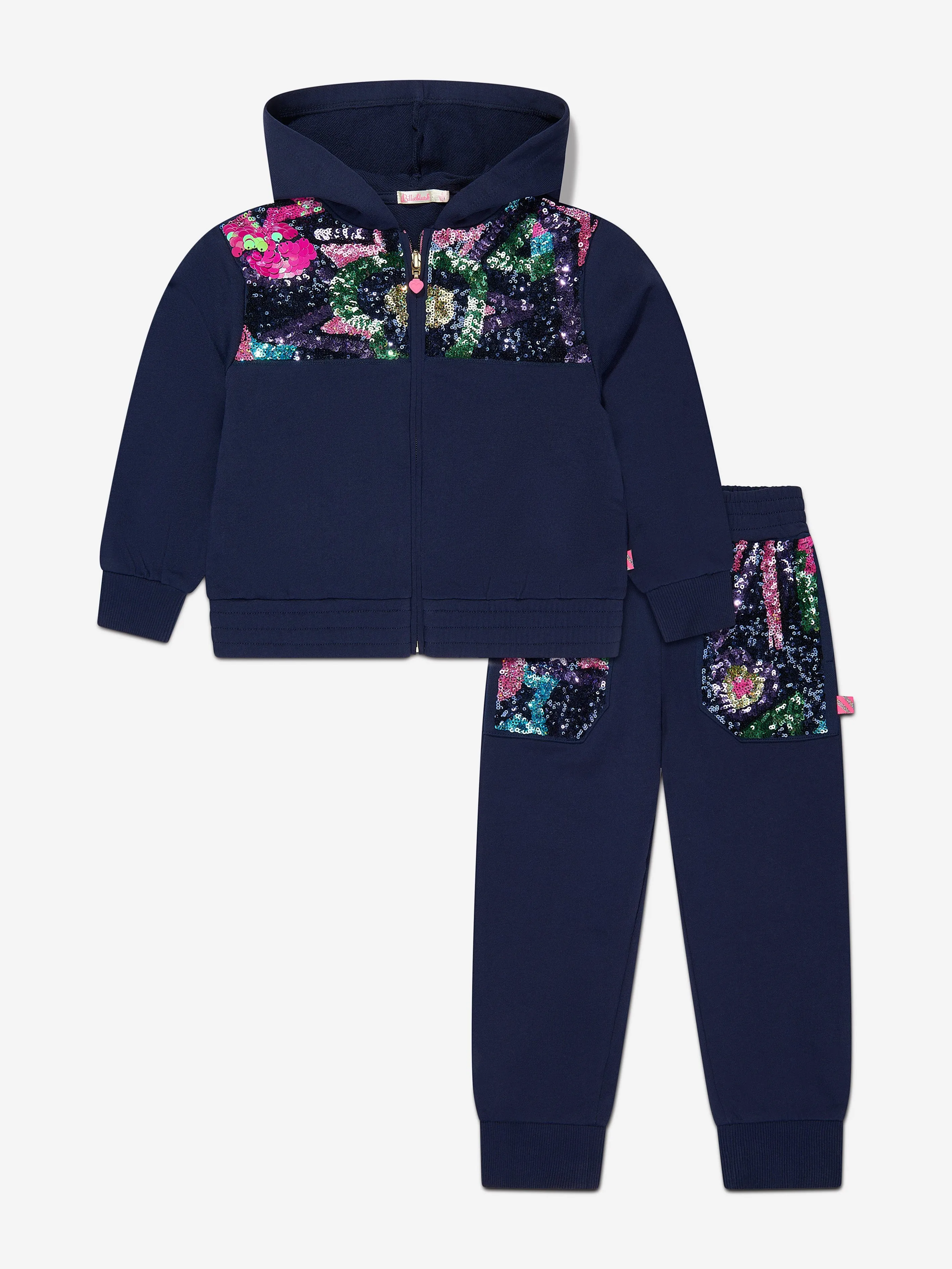 Billieblush Girls Sequin Tracksuit in Navy