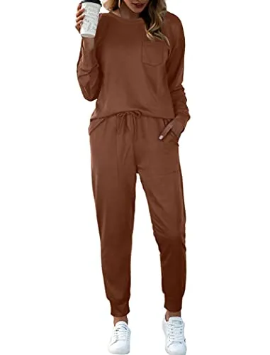 Bofell Lounge Sets for Women 2 Piece Fall Outfits 2023 Fashion Trending Now Sweatsuits Tracksuits with Pockets Work Out Sets