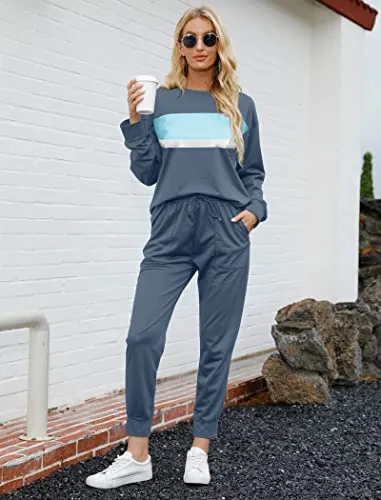 Bofell Lounge Sets for Women 2 Piece Fall Outfits 2023 Fashion Trending Now Sweatsuits Tracksuits with Pockets Work Out Sets