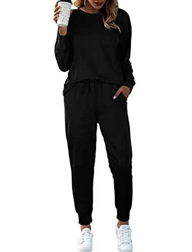 Bofell Lounge Sets for Women 2 Piece Fall Outfits 2023 Fashion Trending Now Sweatsuits Tracksuits with Pockets Work Out Sets