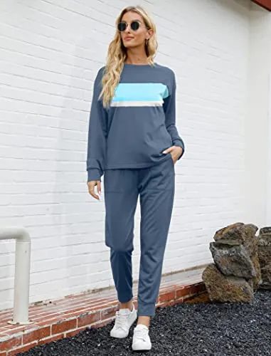 Bofell Lounge Sets for Women 2 Piece Fall Outfits 2023 Fashion Trending Now Sweatsuits Tracksuits with Pockets Work Out Sets