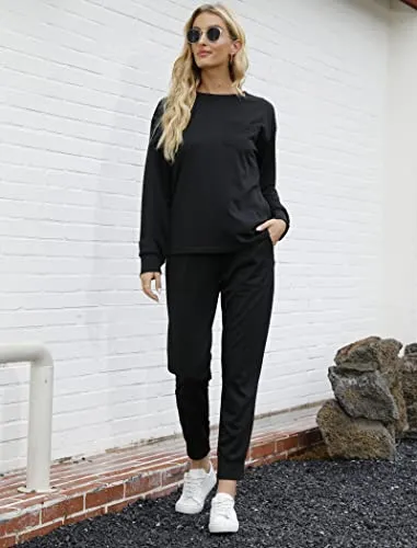 Bofell Lounge Sets for Women 2 Piece Fall Outfits 2023 Fashion Trending Now Sweatsuits Tracksuits with Pockets Work Out Sets