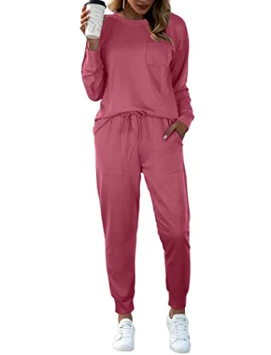 Bofell Lounge Sets for Women 2 Piece Fall Outfits 2023 Fashion Trending Now Sweatsuits Tracksuits with Pockets Work Out Sets