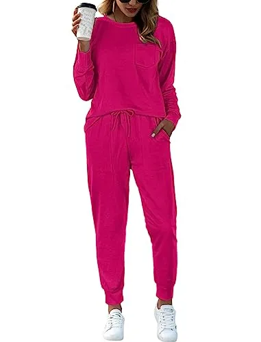 Bofell Lounge Sets for Women 2 Piece Fall Outfits 2023 Fashion Trending Now Sweatsuits Tracksuits with Pockets Work Out Sets