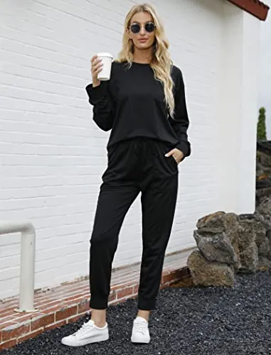 Bofell Lounge Sets for Women 2 Piece Fall Outfits 2023 Fashion Trending Now Sweatsuits Tracksuits with Pockets Work Out Sets