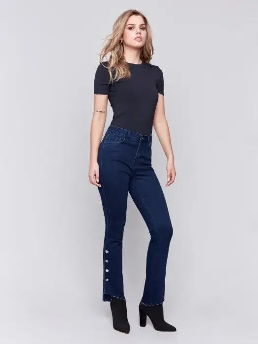 Bootcut Jeans with Gem Buttons