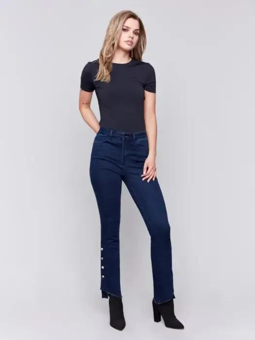 Bootcut Jeans with Gem Buttons