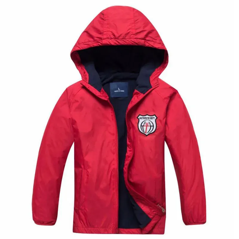 Boys Polar Fleece Jacket Sport Kids Coat Double-deck Hoodie Waterproof Windbreakers Kids Jackets 3-12Y Spring Autumn Winter