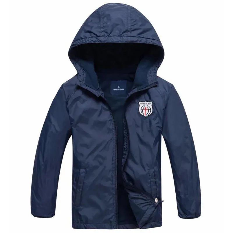 Boys Polar Fleece Jacket Sport Kids Coat Double-deck Hoodie Waterproof Windbreakers Kids Jackets 3-12Y Spring Autumn Winter