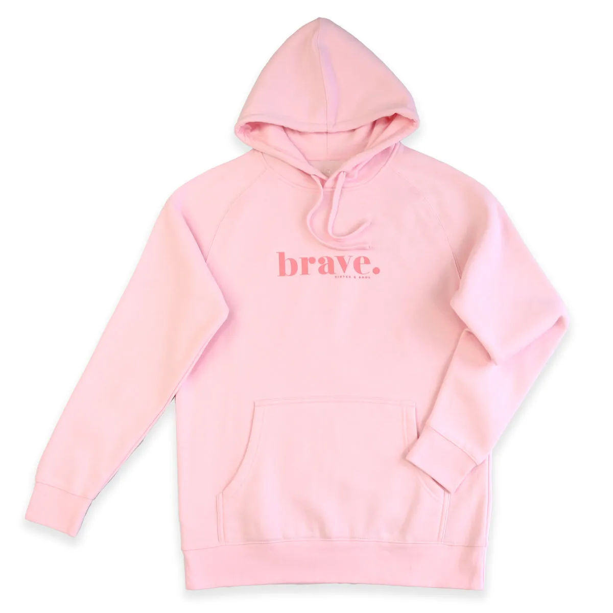 BRAVE HOODIE - Soft Pink with Pink Print