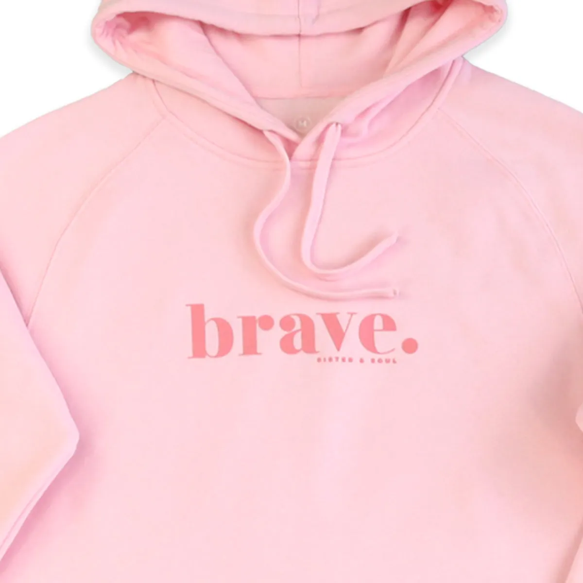 BRAVE HOODIE - Soft Pink with Pink Print