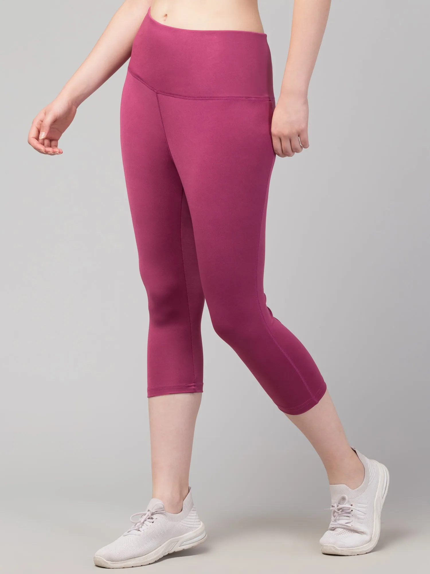 Burgundy Bliss Knee-Length Leggings