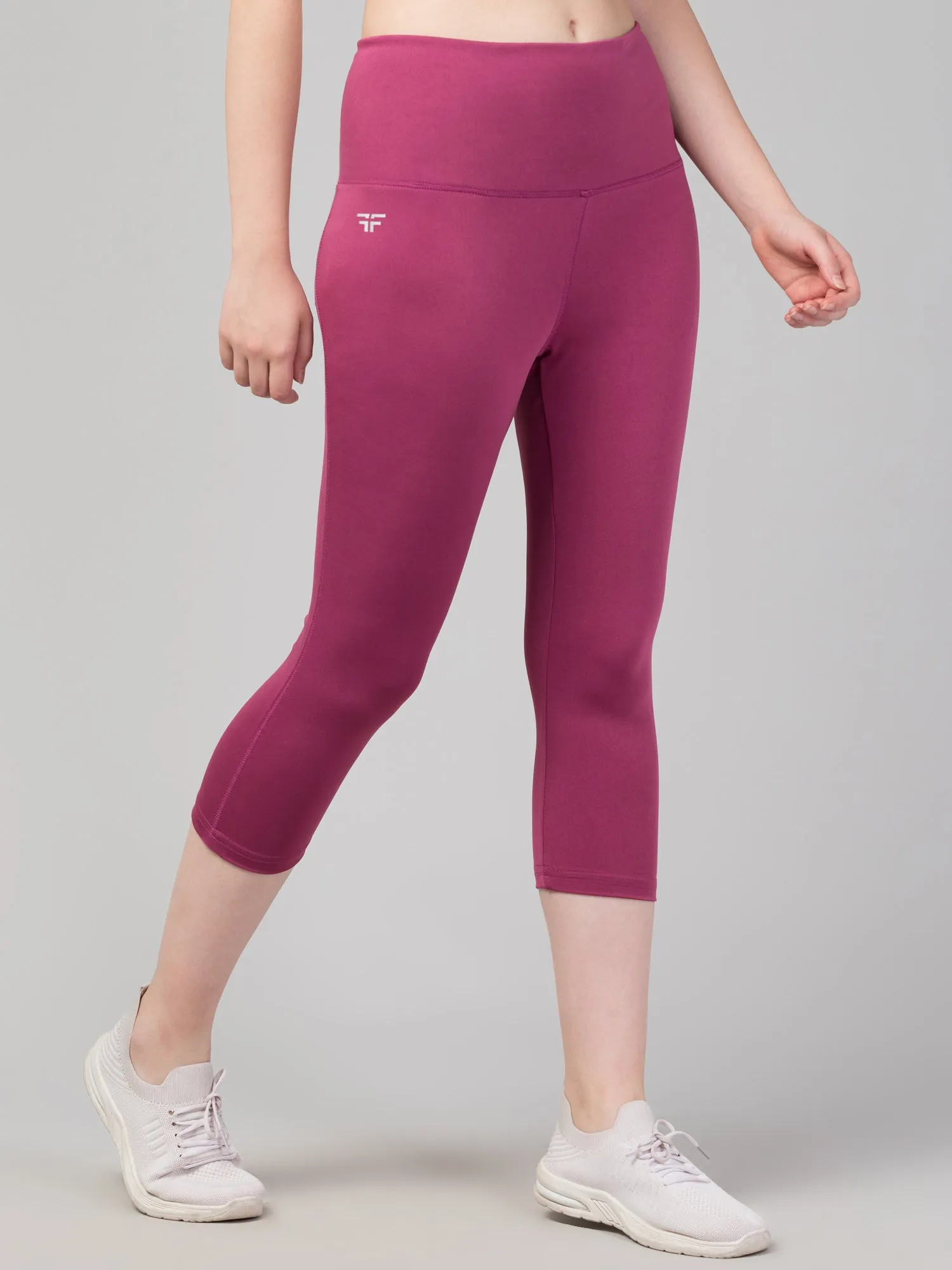 Burgundy Bliss Knee-Length Leggings