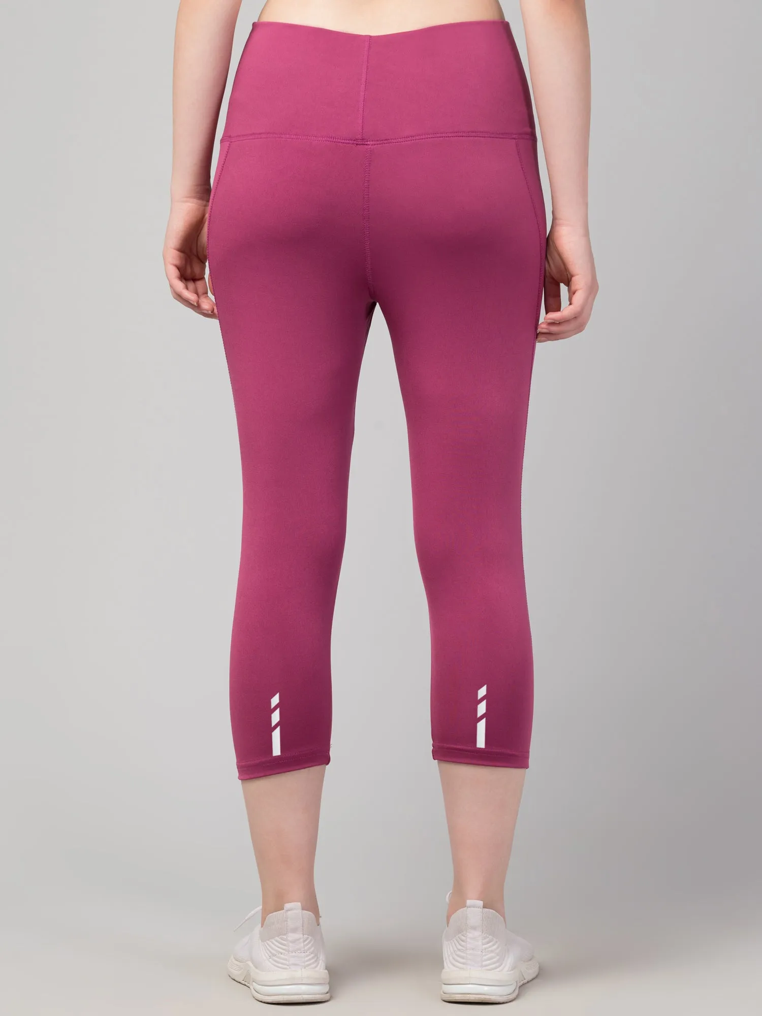 Burgundy Bliss Knee-Length Leggings