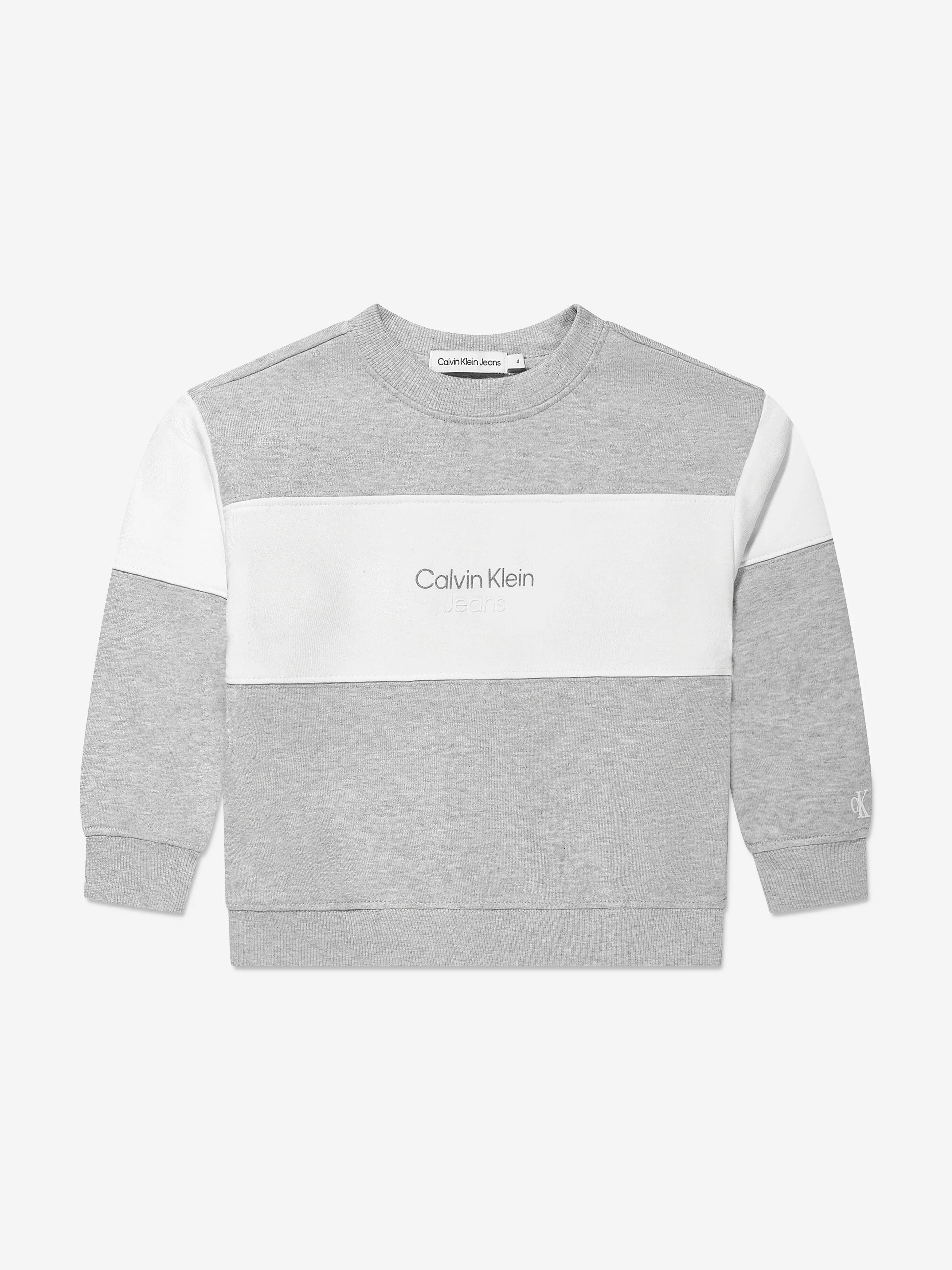 Calvin Klein Boys Colourblock Tracksuit in Grey