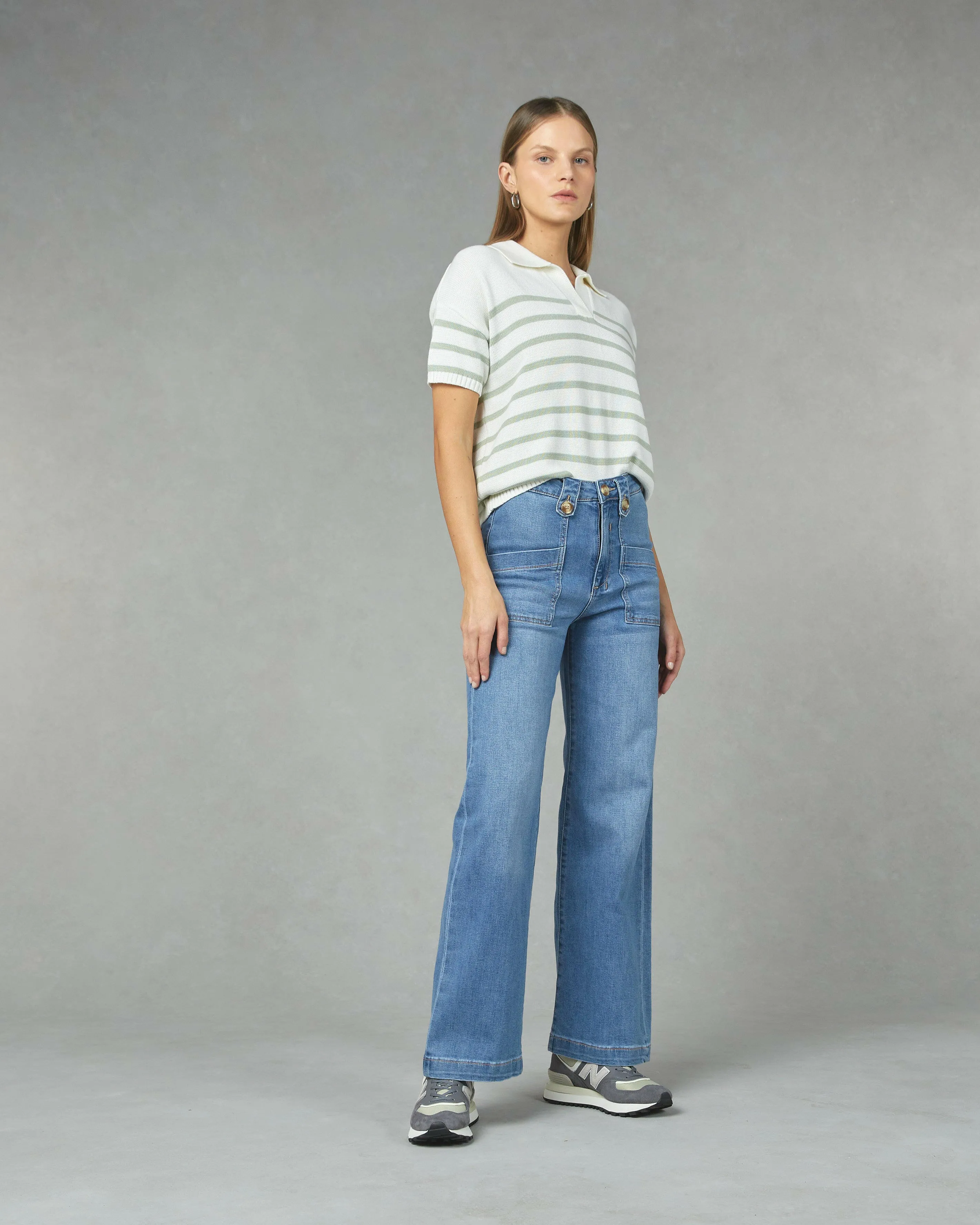 Carrie Rodeo Blue Wide Straight Leg Jeans