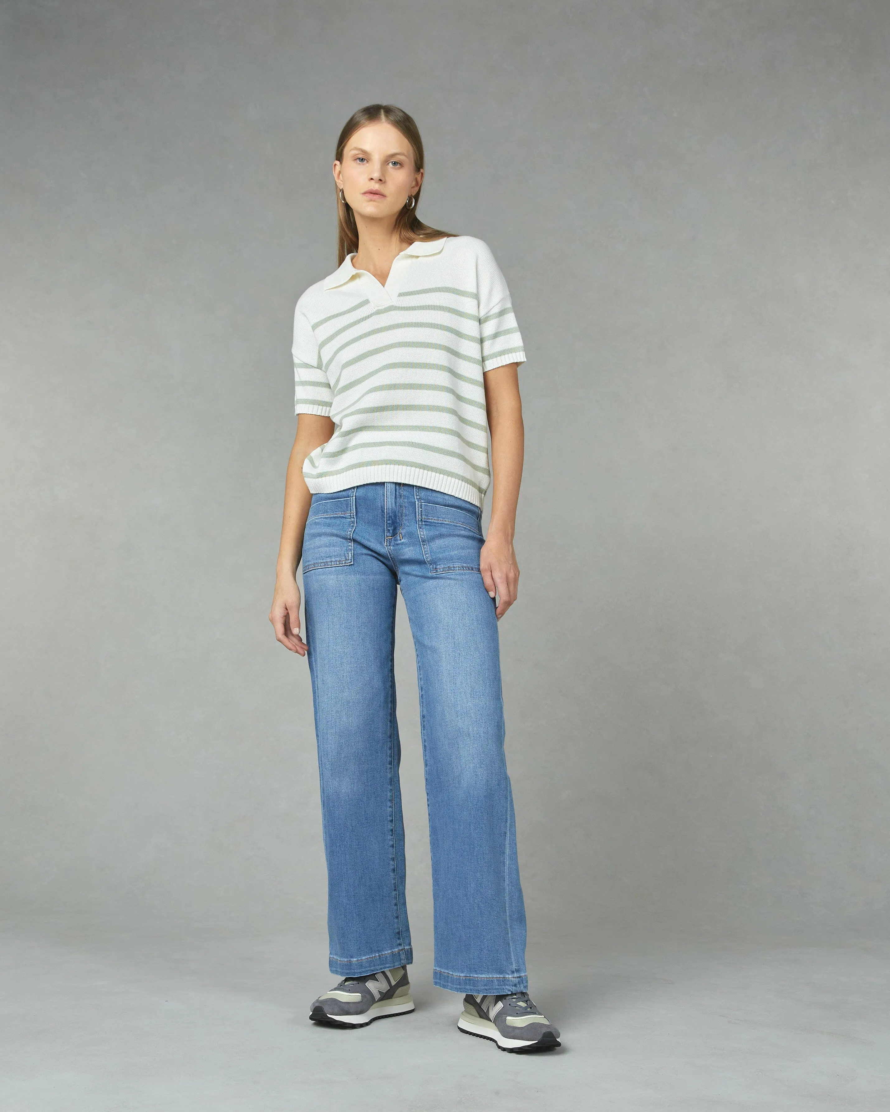 Carrie Rodeo Blue Wide Straight Leg Jeans