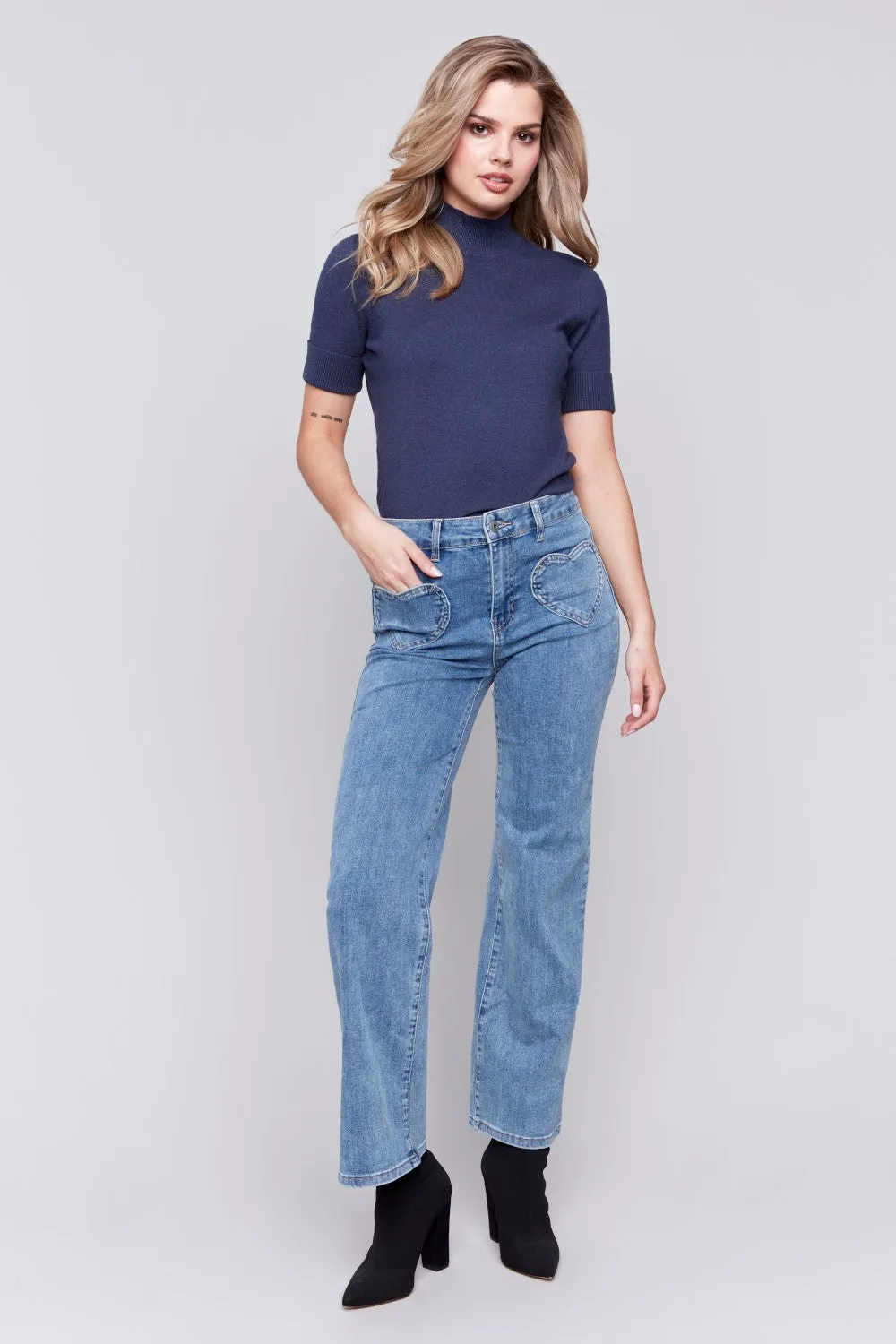 Charlie B jeans C5574-431A-156 Medium Blue