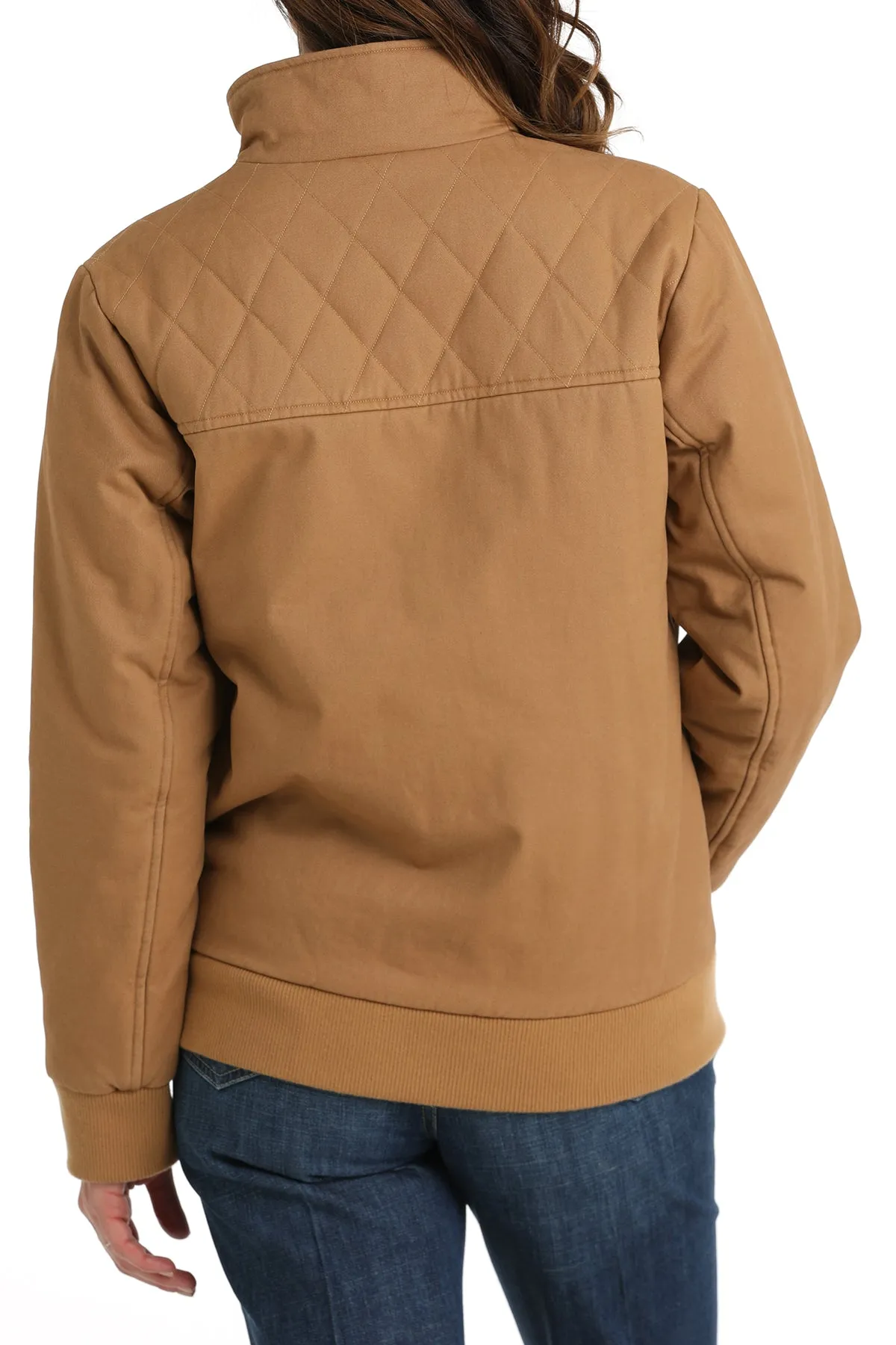 Cinch Women's Brown Canvas Bomber Jacket