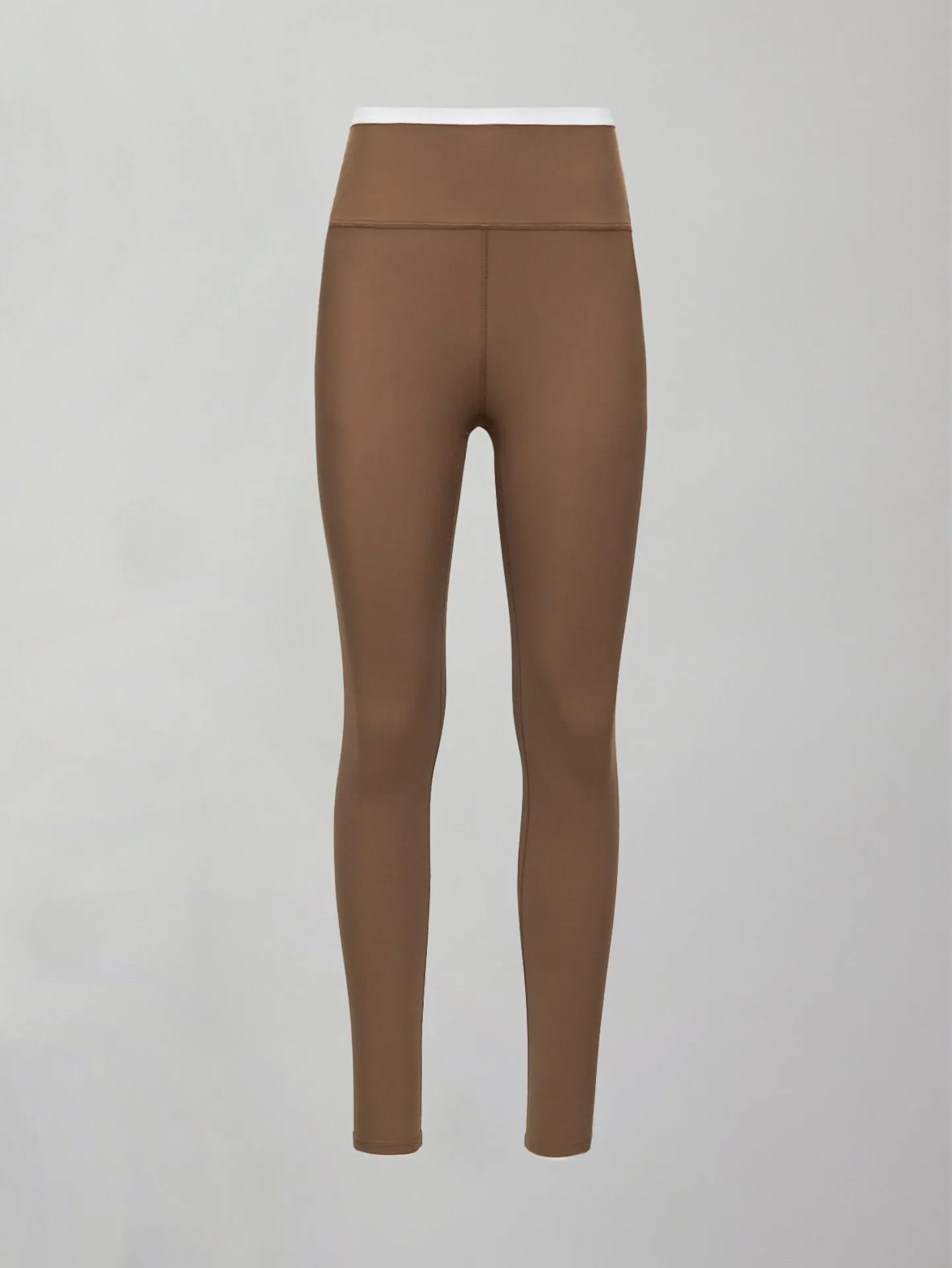 Contrast Waistband Legging in Melt - Caribou/ White