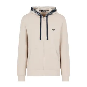 Emporio Armani Bodywear Logo Tape Beige Hoodie