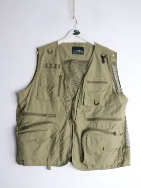 Fishing Vest Fits Mens 2XL Beige Outdoors