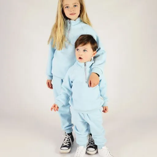 FROST BLUE KIDS FLEECED TRACKSUIT RIBBED COTTON