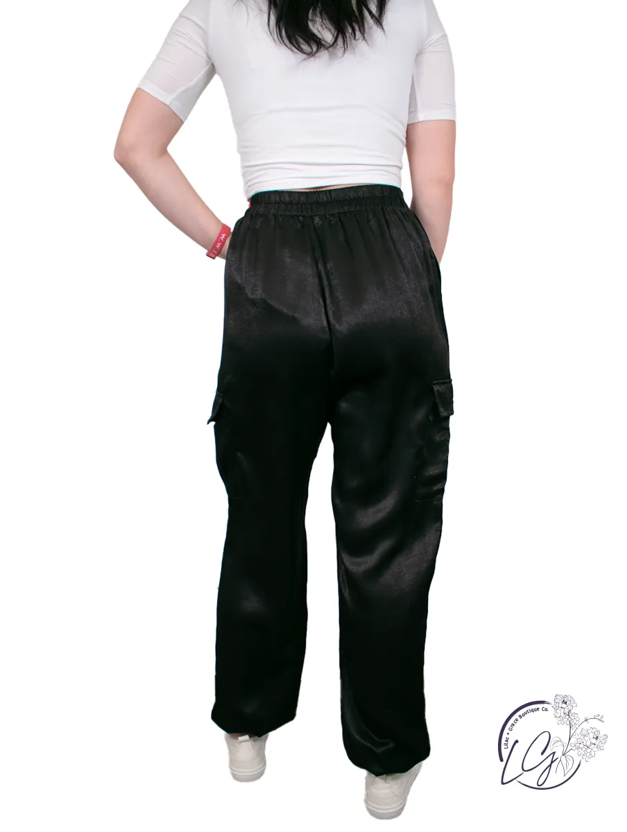 Glamour Glide Satin Joggers