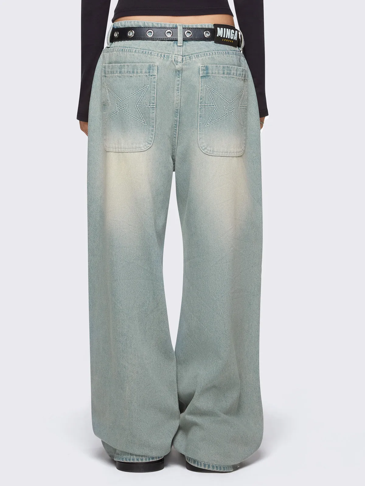 Glen Blue Baggy Jeans