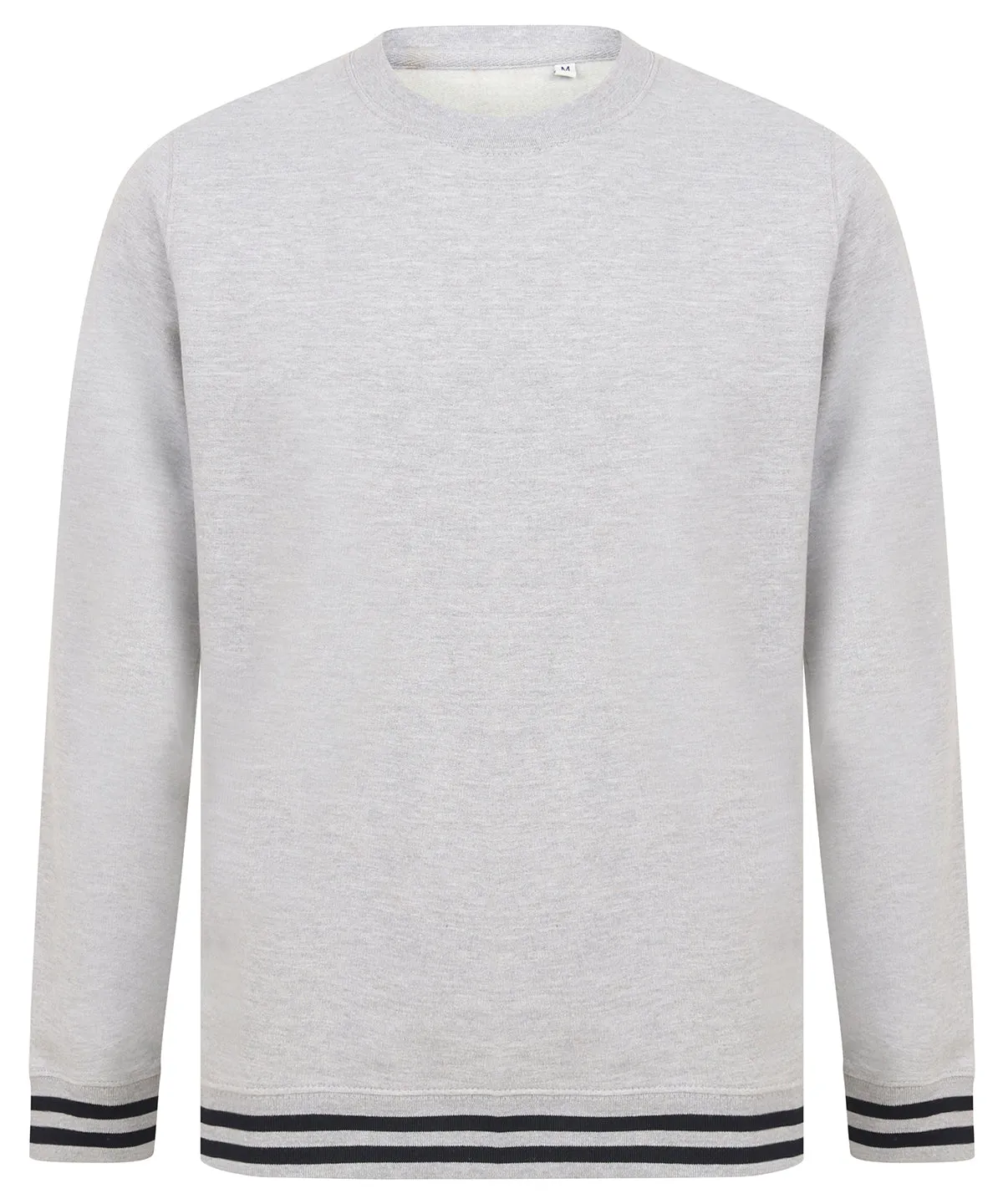 Heather Grey/Navy - Sweatshirt with striped cuffs