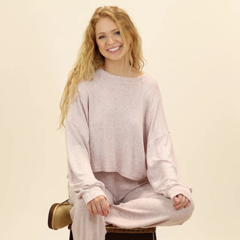 Hi-Lo Hacci Long Sleeve Lounge Top