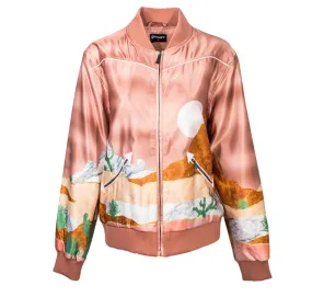 Hooey Ladies Bomber Jacket Pink Body with Desert Landscape - HJ107PK