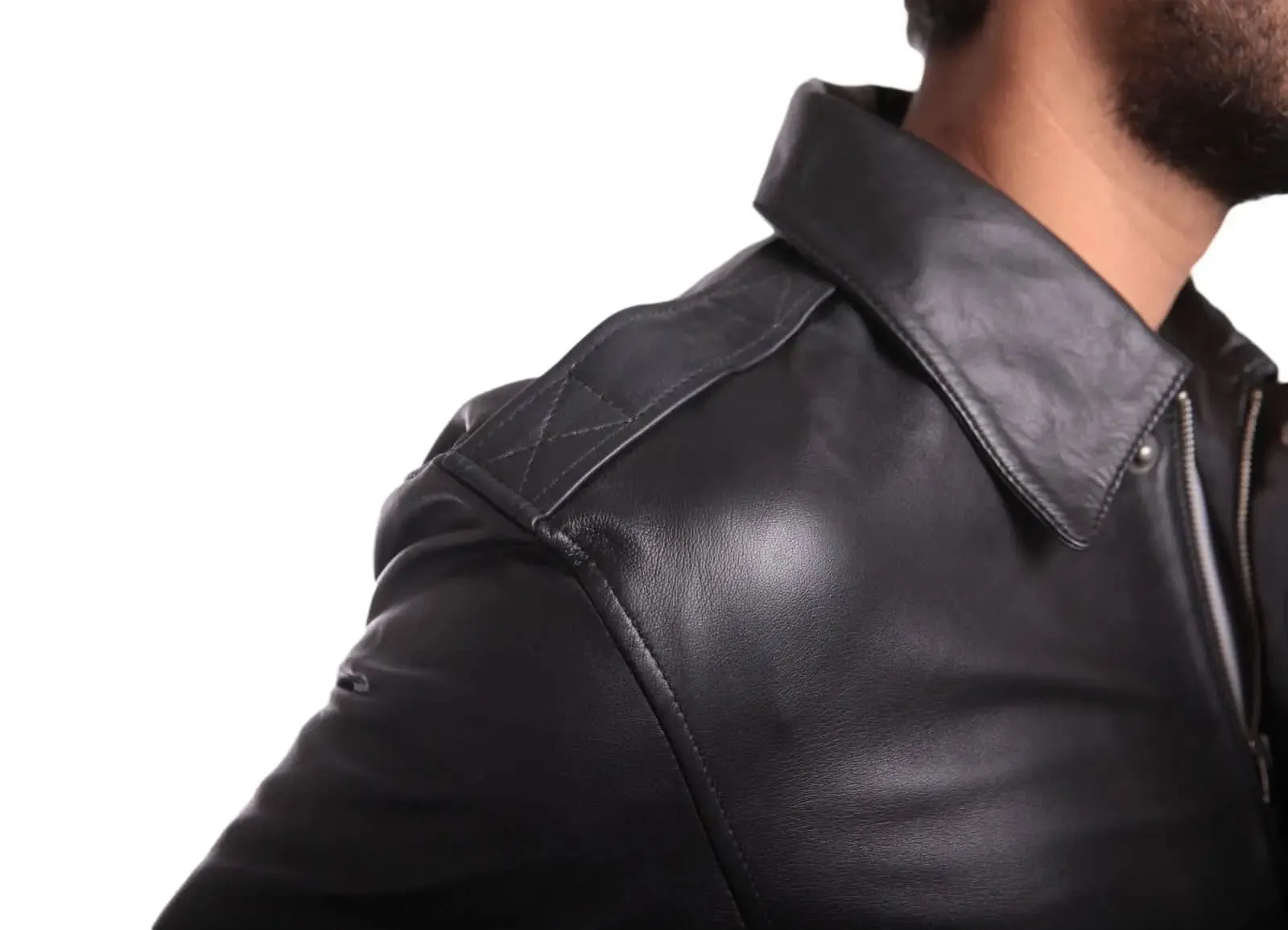 Houston Luxe Men's Premium Leather Bomber Jacket