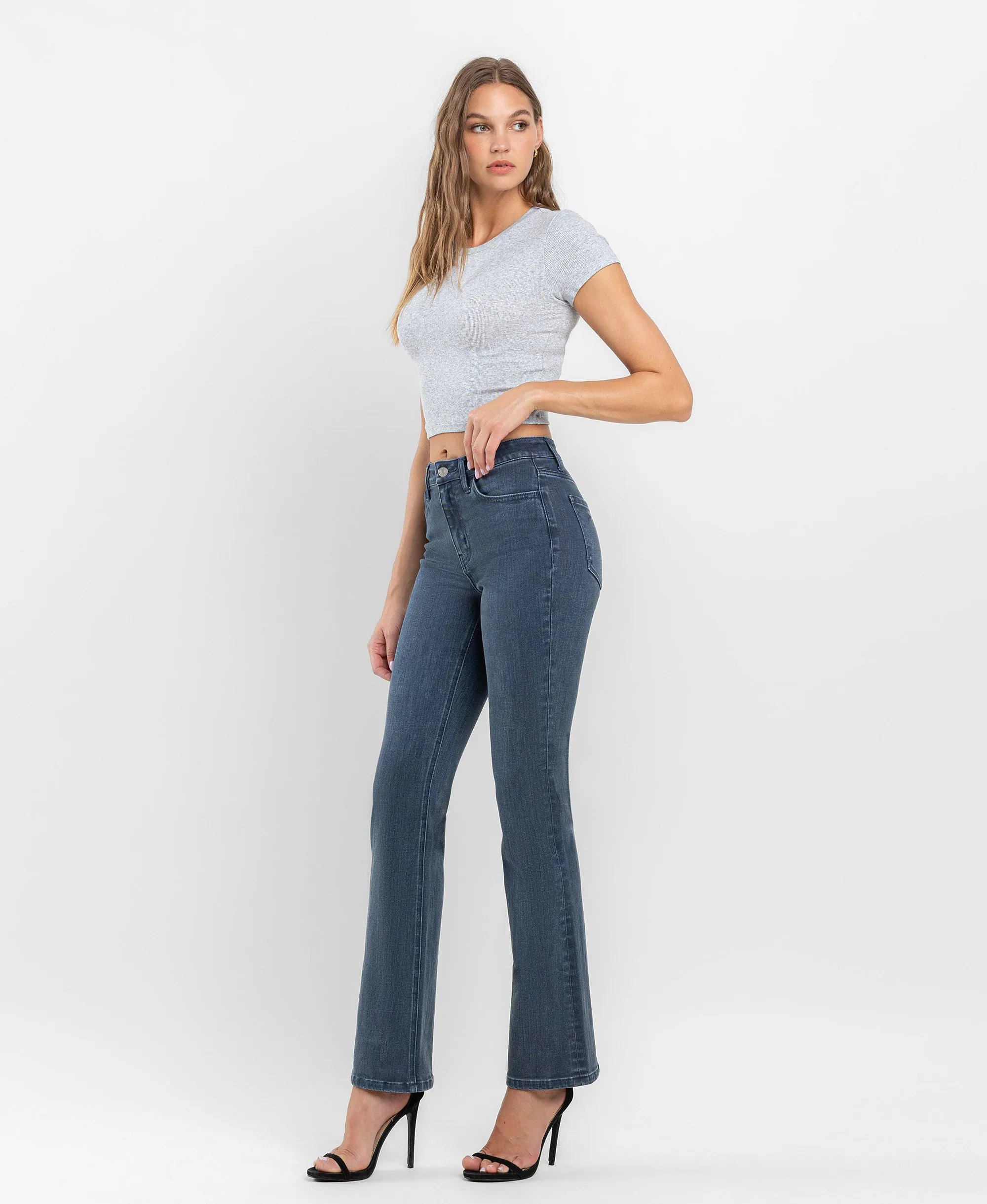 Majolica Blue - High Rise Bootcut Jeans