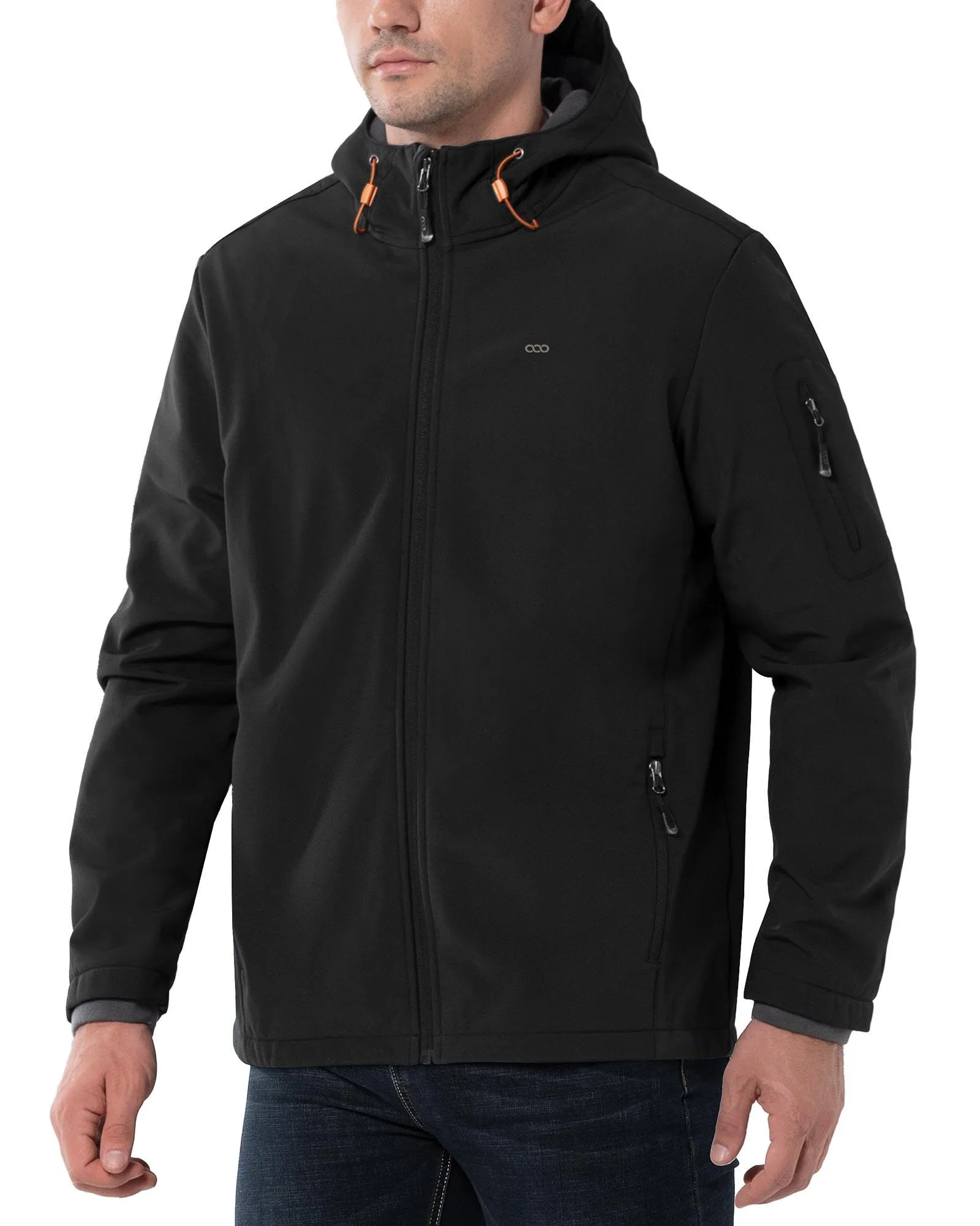 Men's Softshell Jacket Fleece Lined, Water Resistant Winter Warm Shell Jacket Coat Lightweight Outdoor Hiking