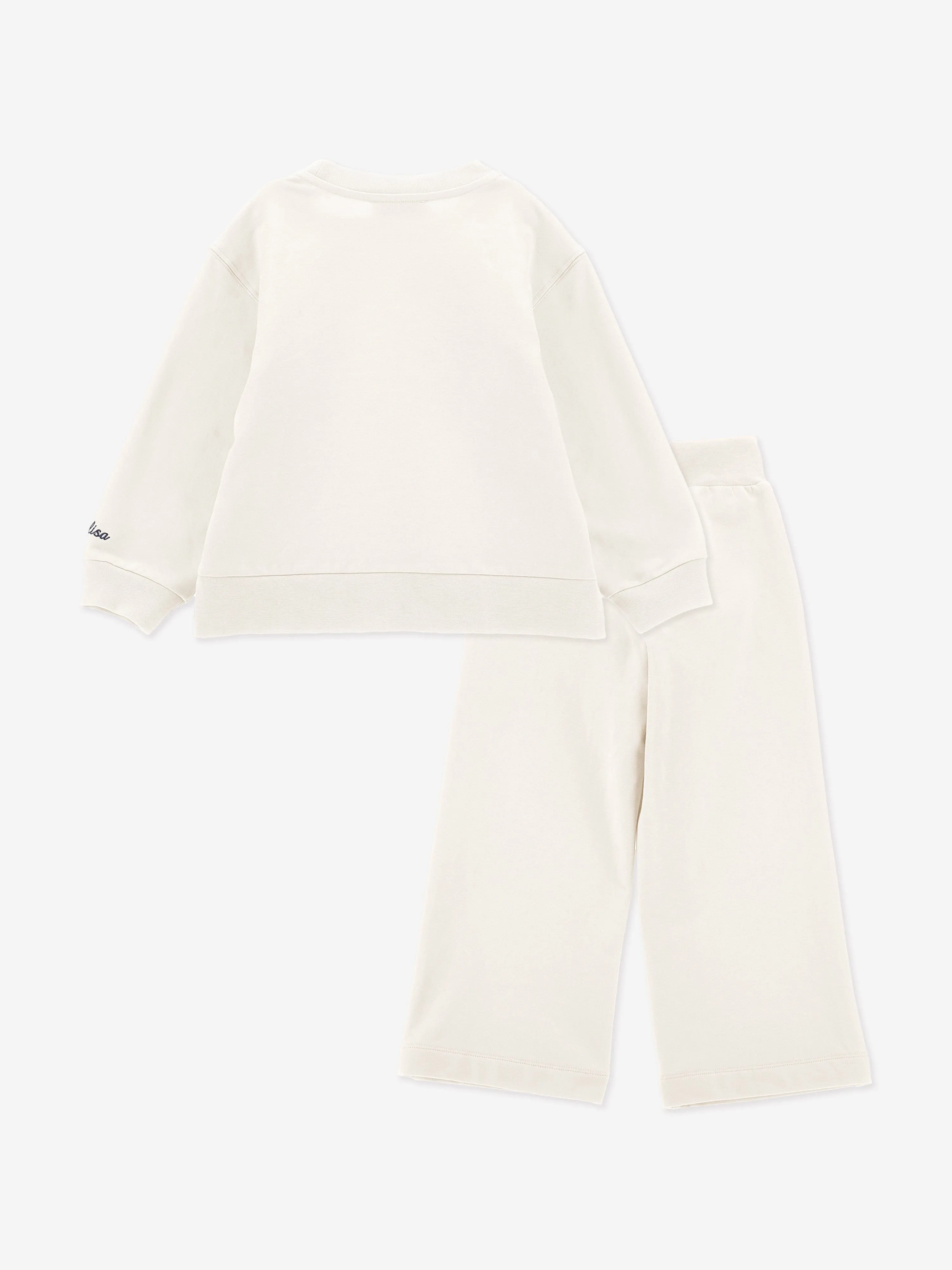 Monnalisa Girls Bouquet Tracksuit in Ivory