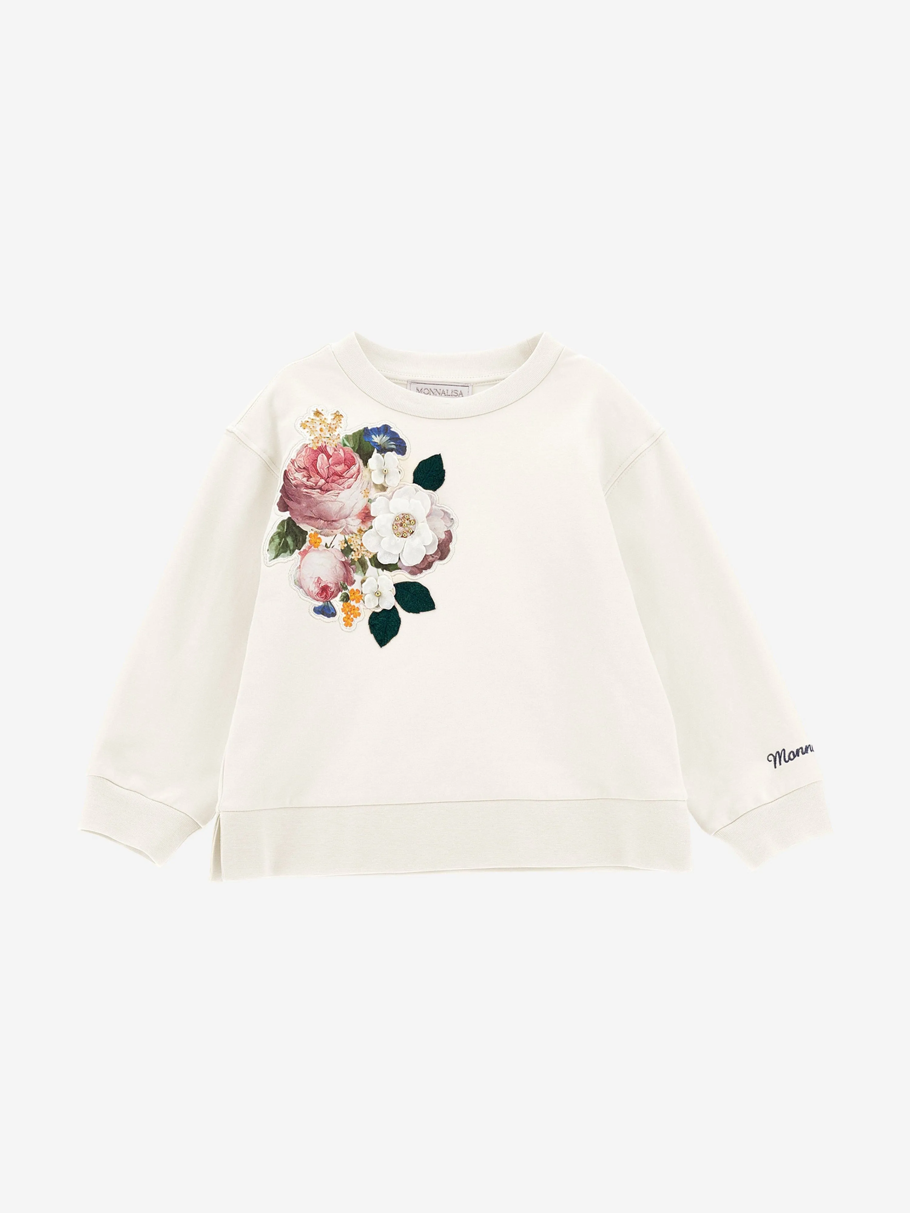 Monnalisa Girls Bouquet Tracksuit in Ivory